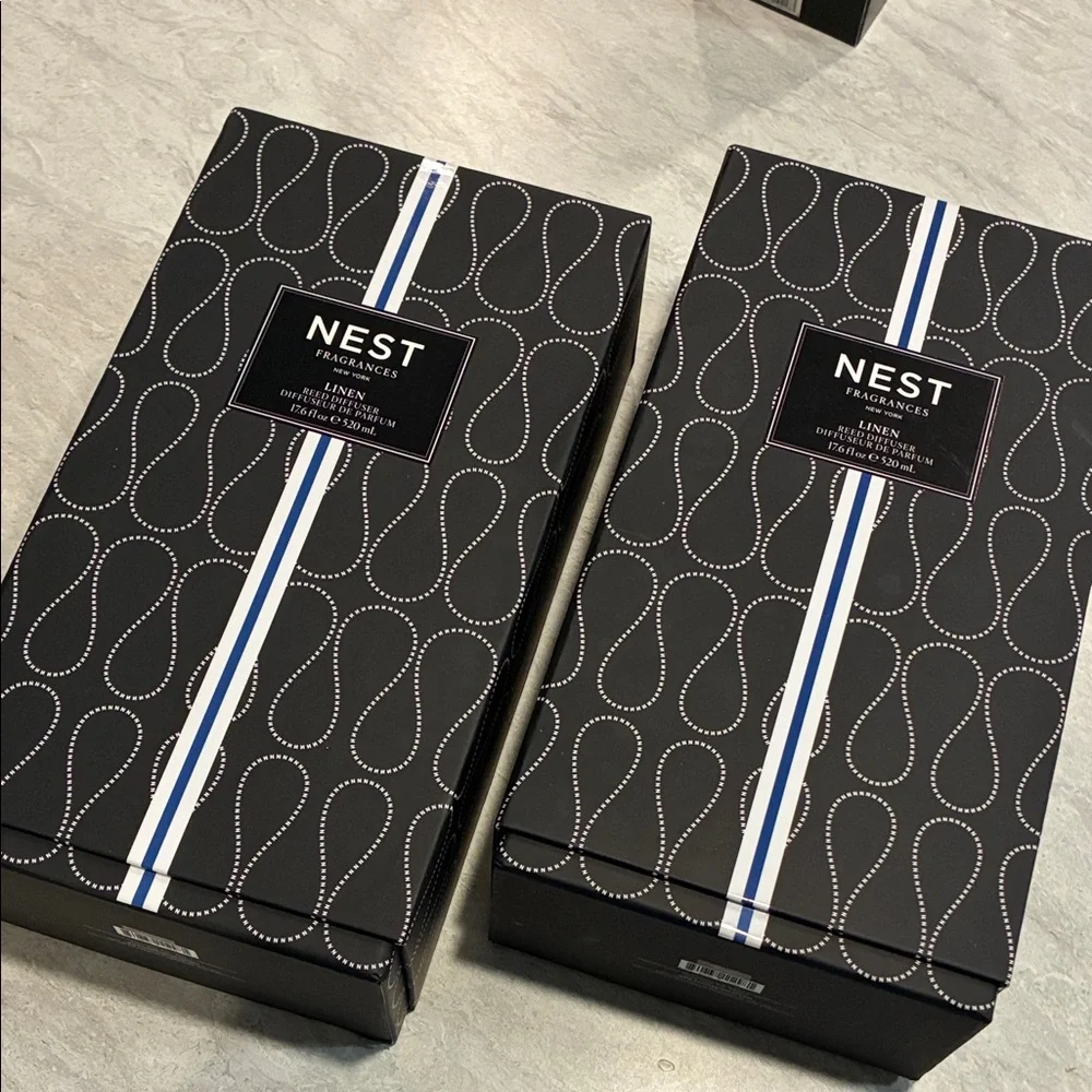 New Set Nest Linen Reed Diffuser Set - Picture 1 of 4